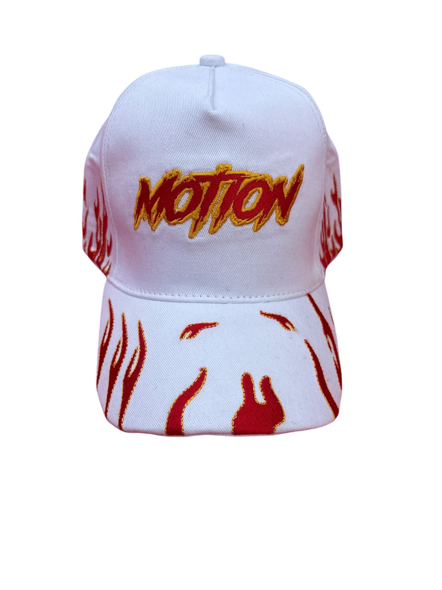 WHITE MOTION FLAME HATS